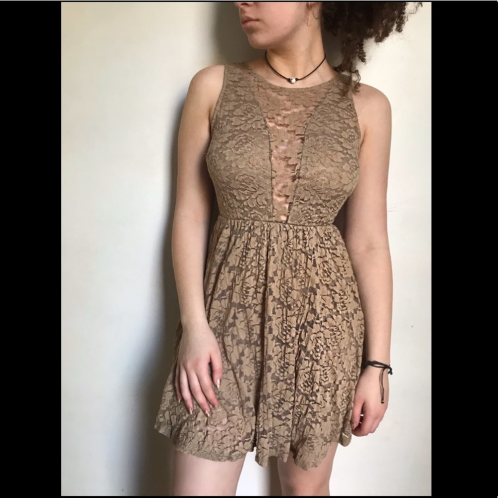 Tan Lace Dress from Finn and Clover